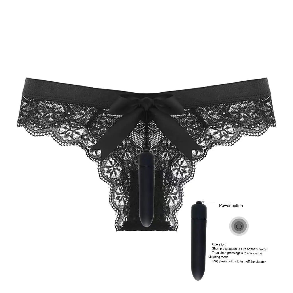 10 - Function Wireless Remote Bullet Vibrator with Lace Panties - vibeMuse