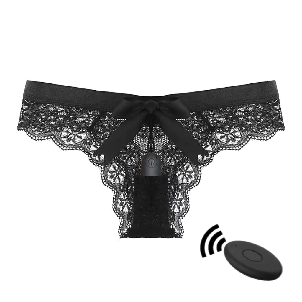 10 - Function Wireless Remote Bullet Vibrator with Lace Panties - vibeMuse