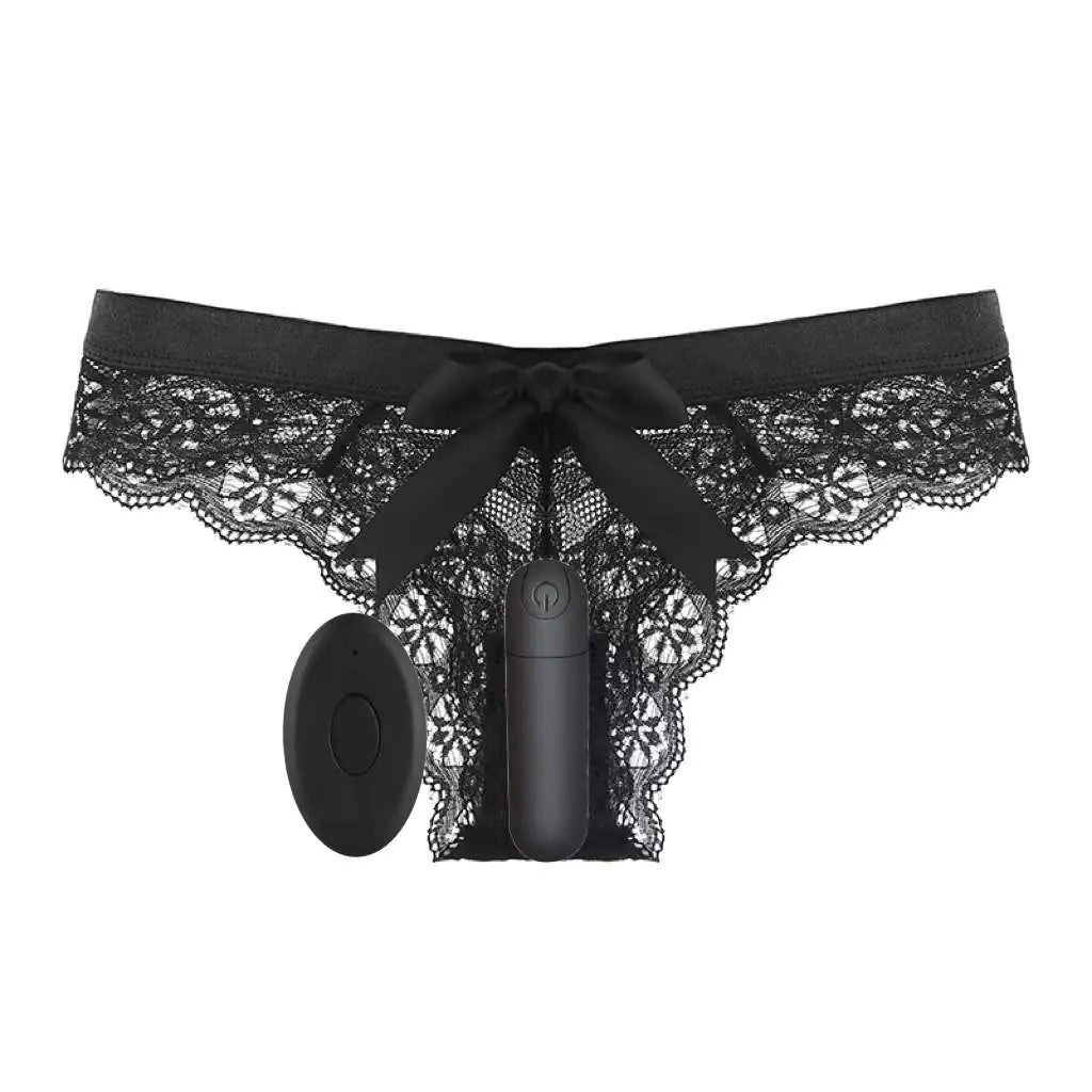 10 - Function Wireless Remote Bullet Vibrator with Lace Panties - vibeMuse