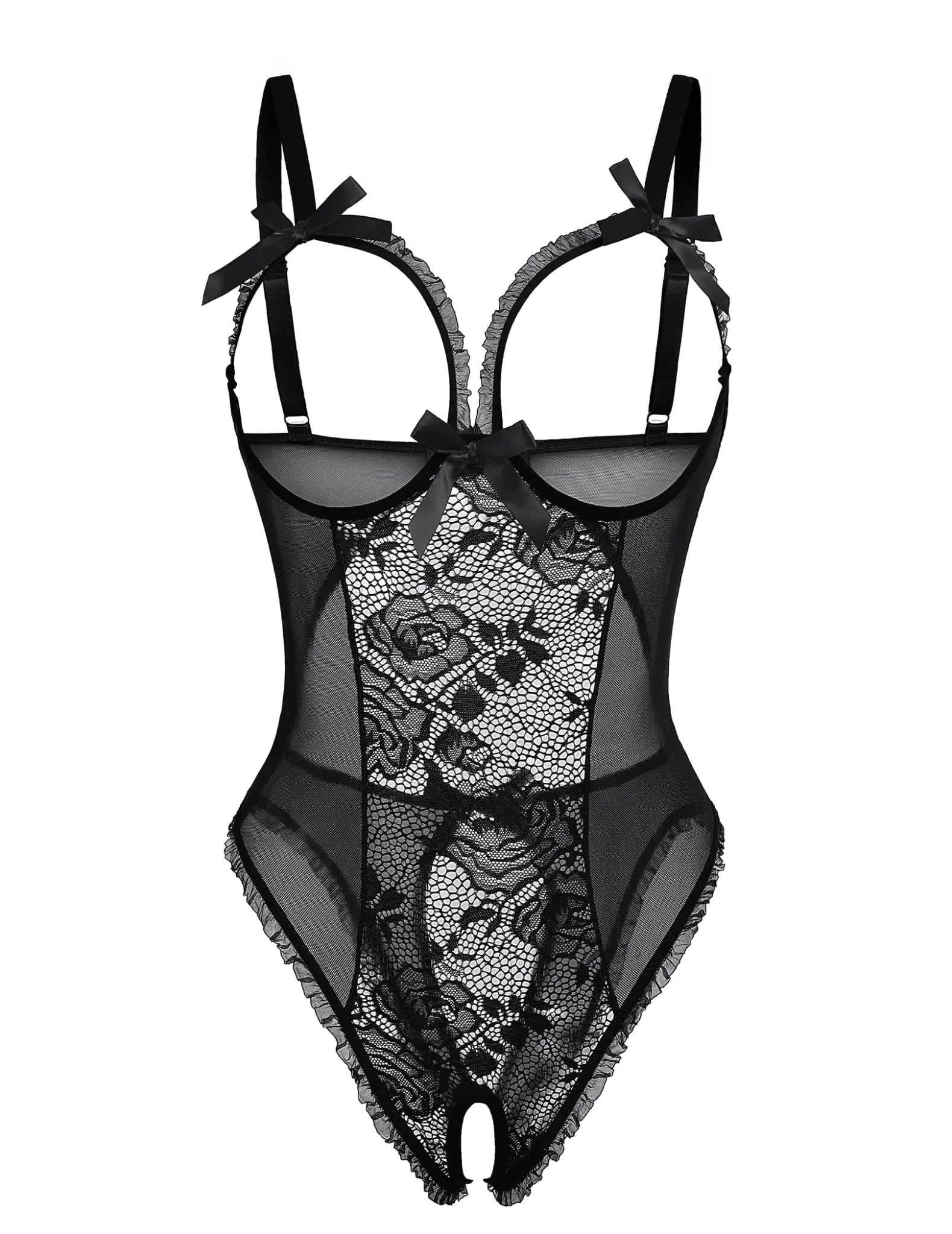 ADOME Lingerie for Women Sexy Teddy One Piece Lace Babydoll Bodysuit - vibeMuse