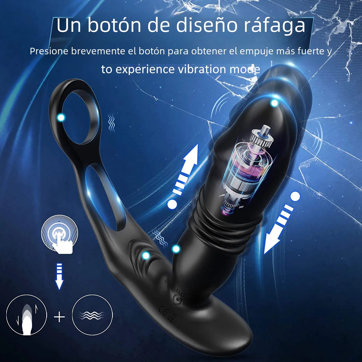 APP Dual Ring Remote Control Prostate Massager for Adults - vibeMuse