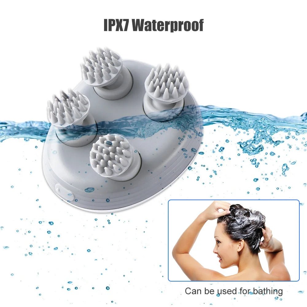 Electric Scalp Massager with Kneading Therapy Vibrator - vibeMuse