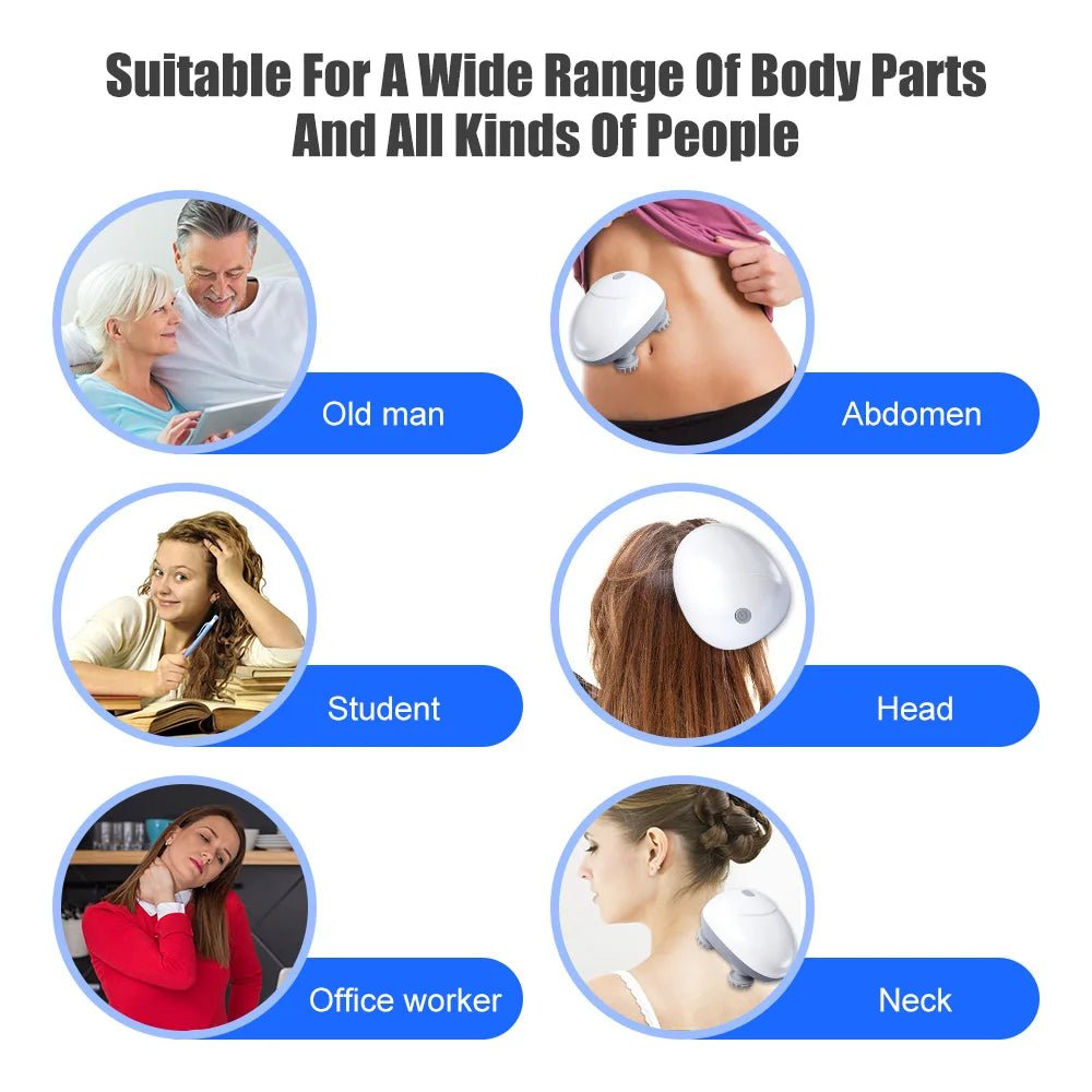 Electric Scalp Massager with Kneading Therapy Vibrator - vibeMuse