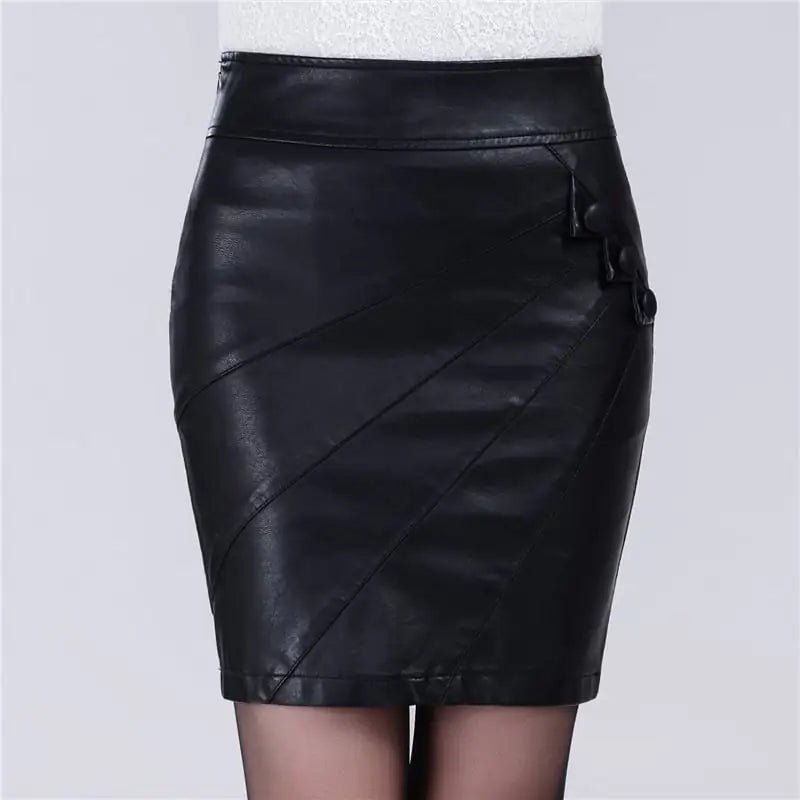 High Waist PU Leather Skirt - Fashionable & Slim Fit - vibeMuse