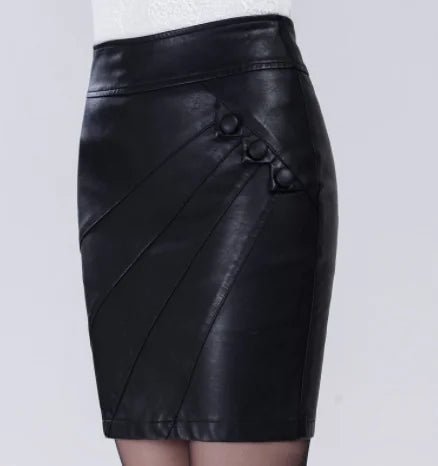 High Waist PU Leather Skirt - Fashionable & Slim Fit - vibeMuse