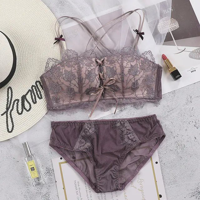 Lavender Lace Bra for Women - Plus Size Sexy Lingerie - vibeMuse