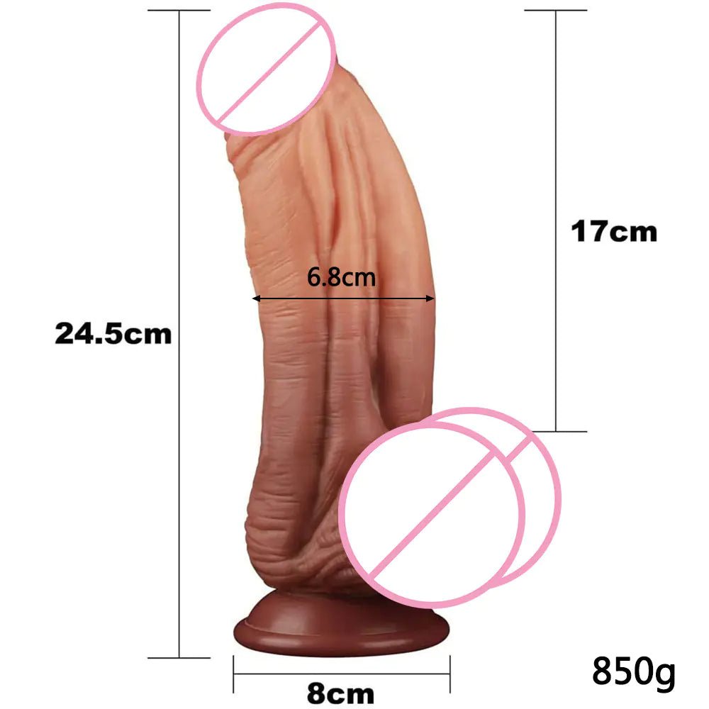 Liquid Silicone Realistic Dildo Manual Vibrator for Women - vibeMuse