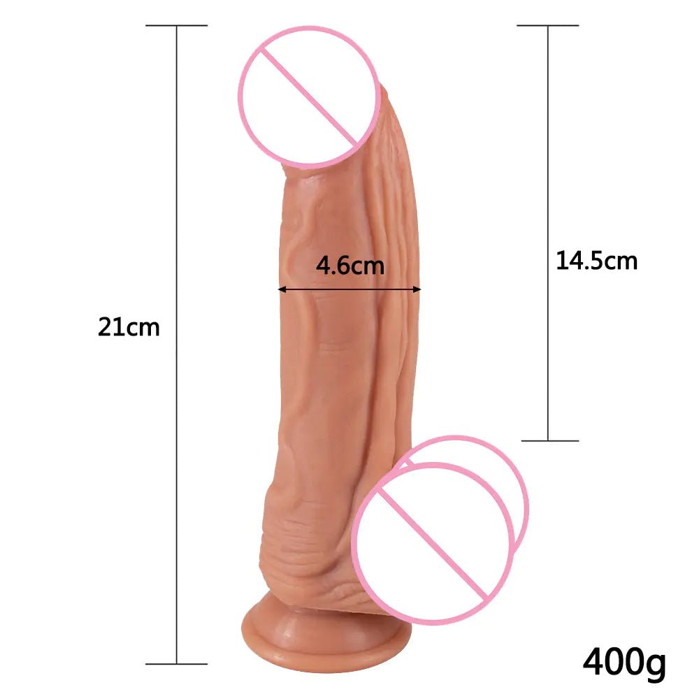 Liquid Silicone Realistic Dildo Manual Vibrator for Women - vibeMuse
