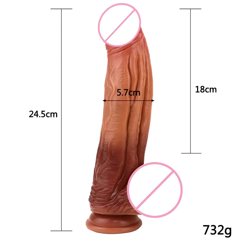 Liquid Silicone Realistic Dildo Manual Vibrator for Women - vibeMuse