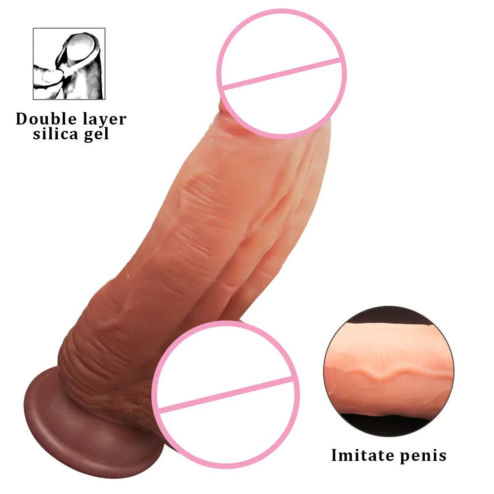 Liquid Silicone Realistic Dildo Manual Vibrator for Women - vibeMuse