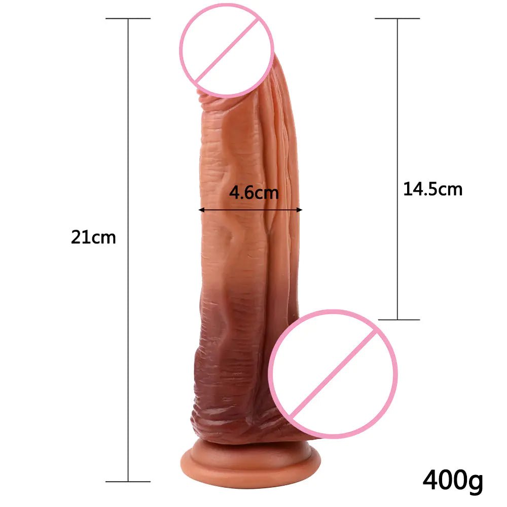 Liquid Silicone Realistic Dildo Manual Vibrator for Women - vibeMuse