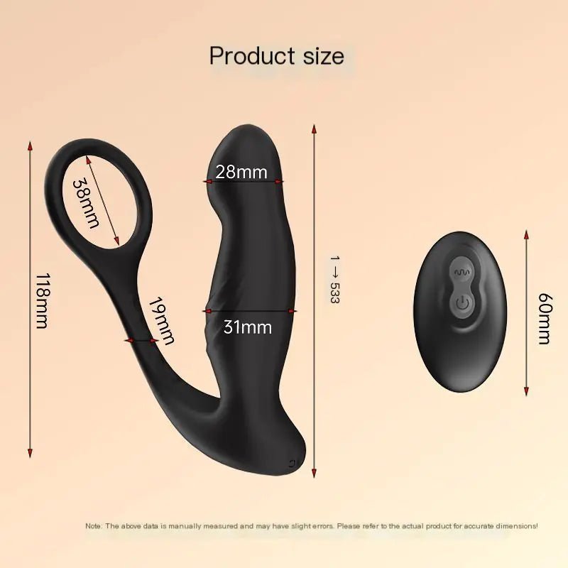 "Prostate Massager with Vibrating Cock Ring and Remote" - vibeMuse