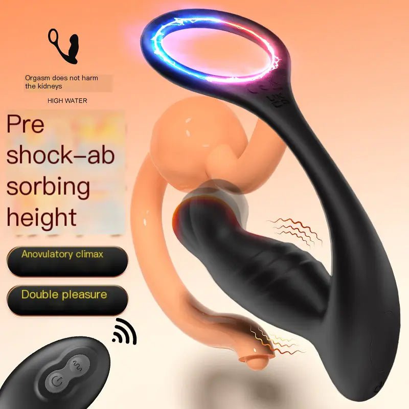 "Prostate Massager with Vibrating Cock Ring and Remote" - vibeMuse