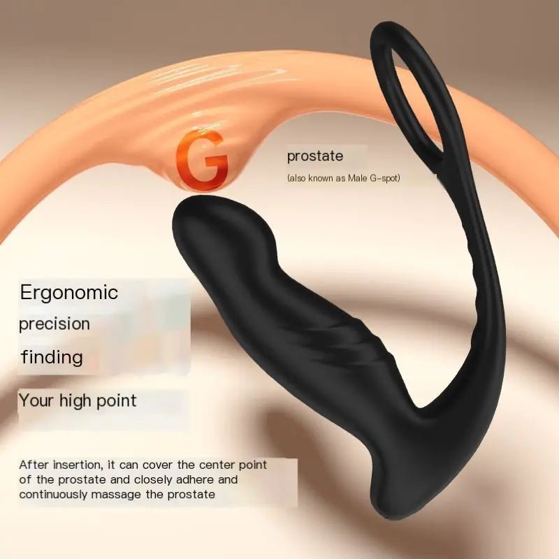"Prostate Massager with Vibrating Cock Ring and Remote" - vibeMuse