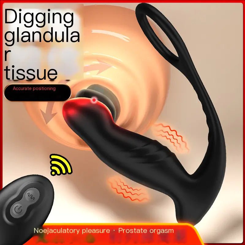 "Prostate Massager with Vibrating Cock Ring and Remote" - vibeMuse