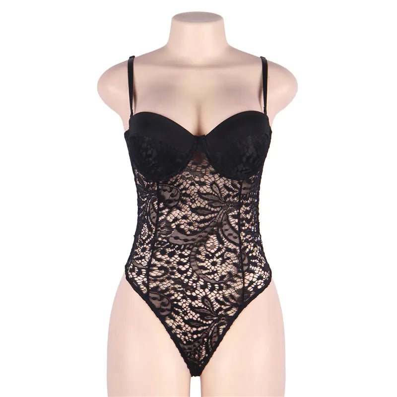 Sexy Lace Bodysuit for Women - Plus Size Teddy Lingerie - vibeMuse