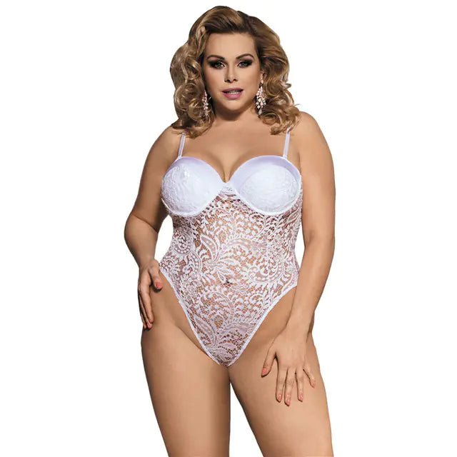 Sexy Lace Bodysuit for Women - Plus Size Teddy Lingerie - vibeMuse