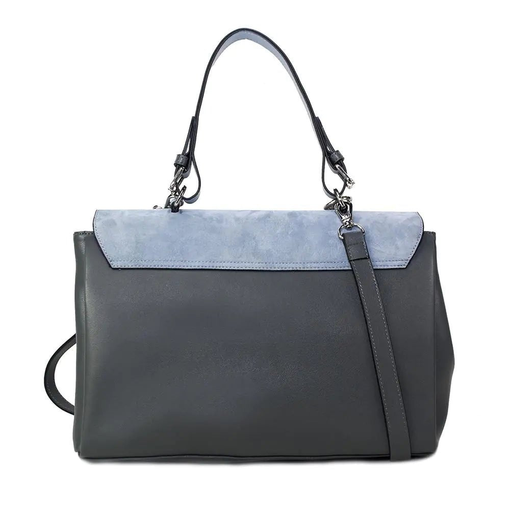 Simonetta Leather Handbag - Serenity / Charcoal - vibeMuse