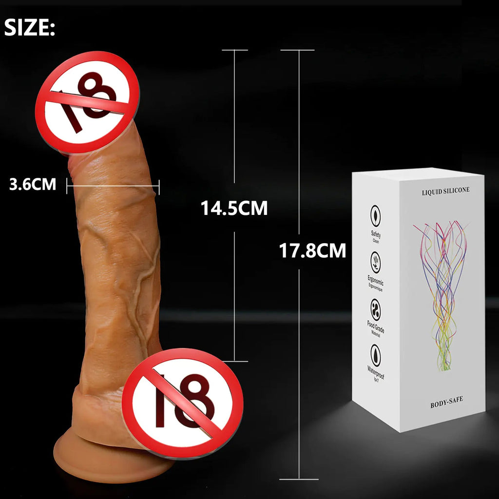 Soft Black Realistic Dildo for Female Pleasure - vibeMuse