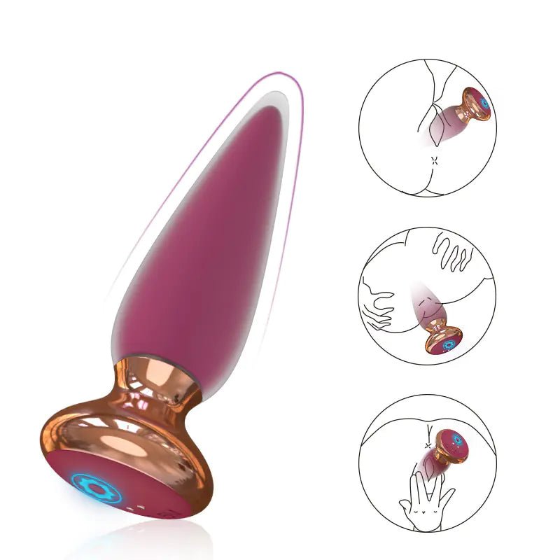 Vibrating Silicone Anal Plug for G - Spot Stimulation - vibeMuse