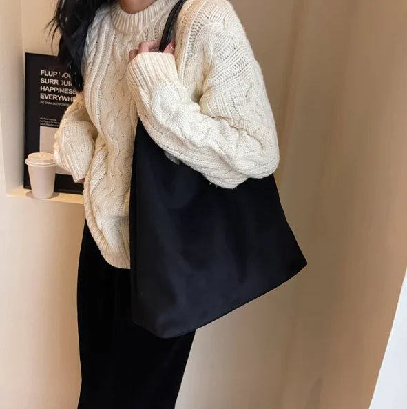 Vintage Charm Suede Oversized Shoulder Bag - vibeMuse